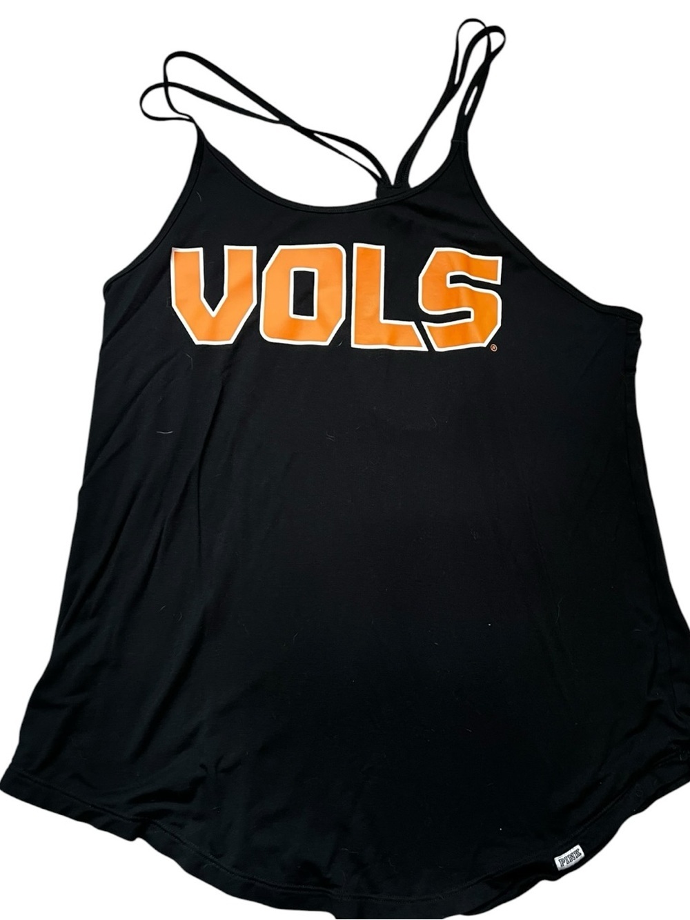PINK Victoria's Secret Black Double Strap Tank Top Tennessee Vols XS Like New! - Picture 4 of 7